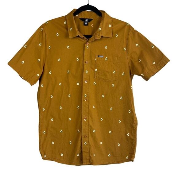 Volcom Diamond Print 100% Cotton Men’s Button Down Size M - Picture 1 of 8
